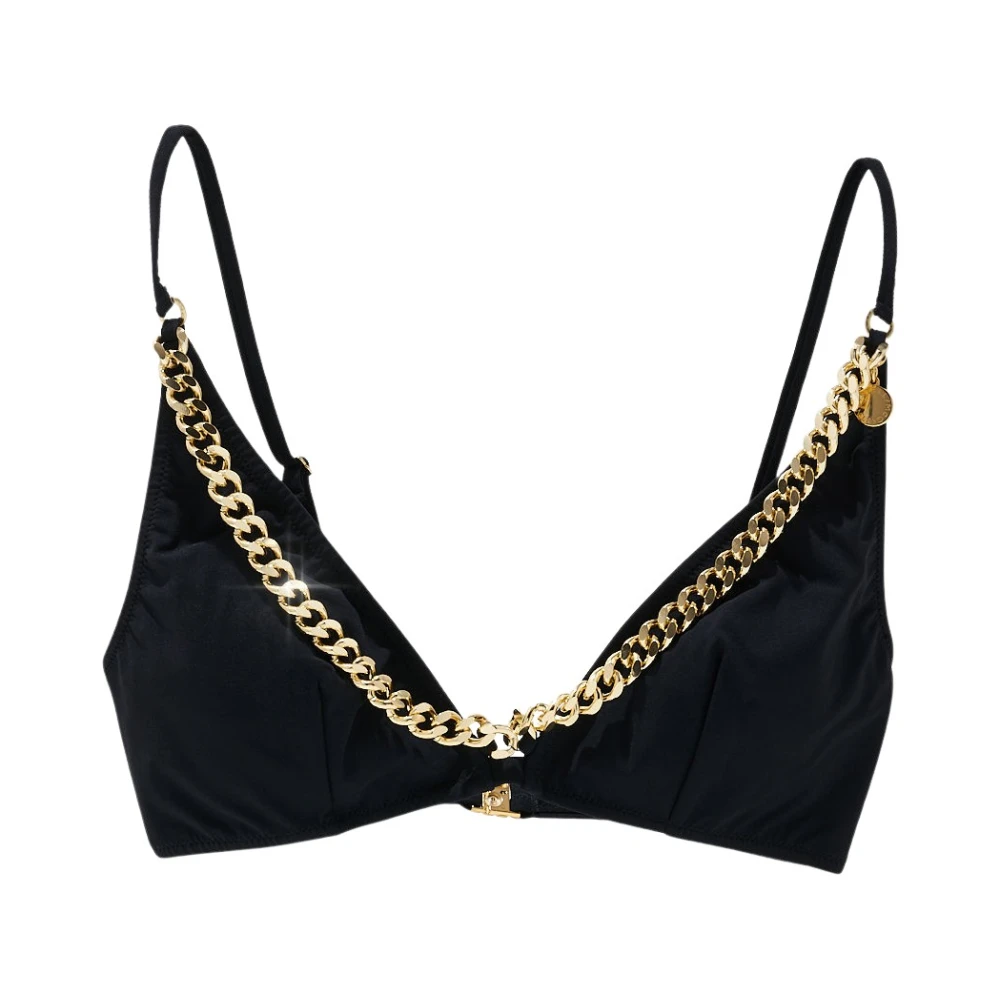 Stella Mccartney Zwarte Bikini Top met Kettingdetail Black Dames