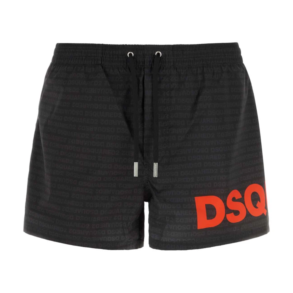 Dsquared2 Mannelijk Multicolor Badmode Heren, Veelkleurig, S, Polyester, Logo-Print Zwemshorts