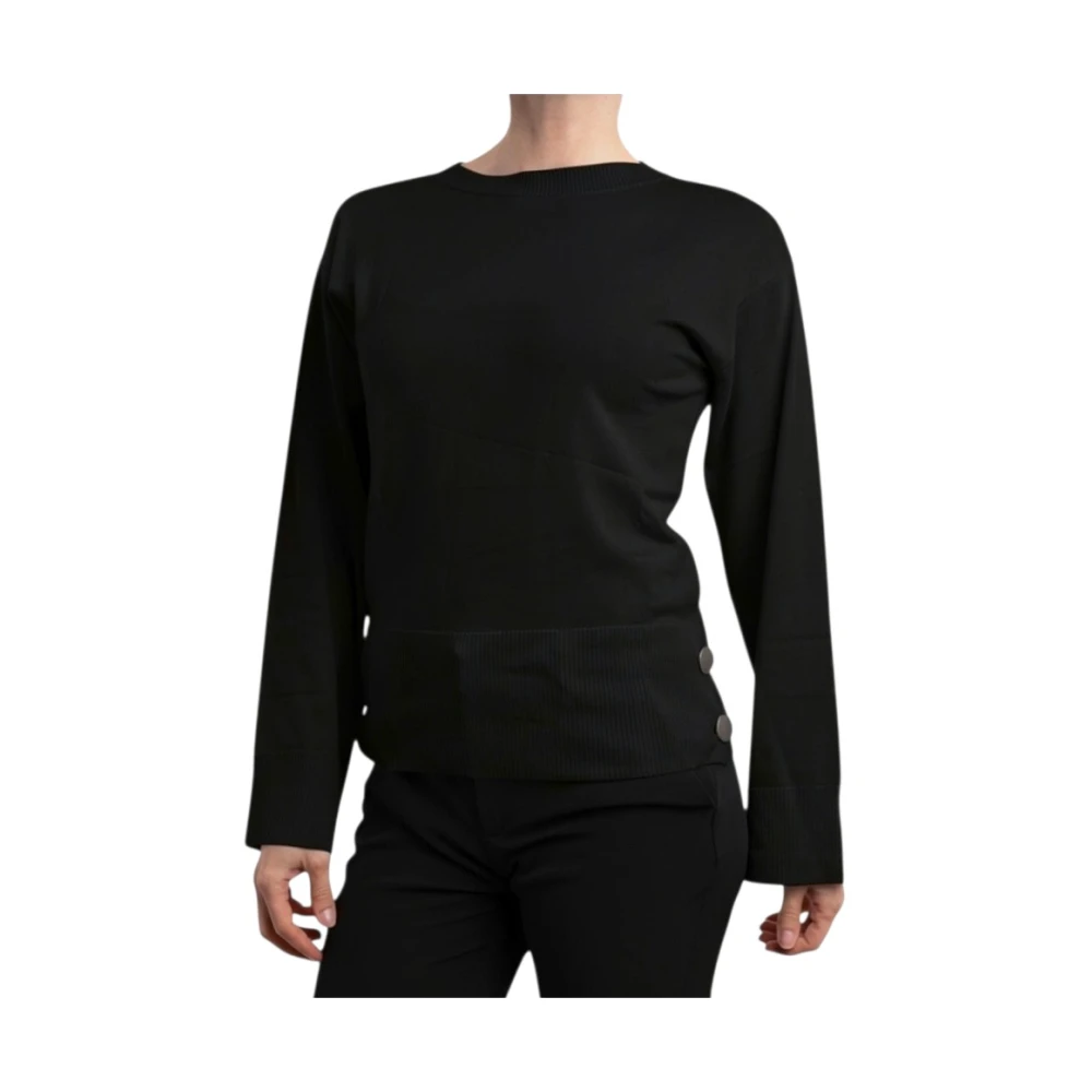 Armani Exchange Black Maglia - Female - Round-Neck Knitwear - L - Knitwear