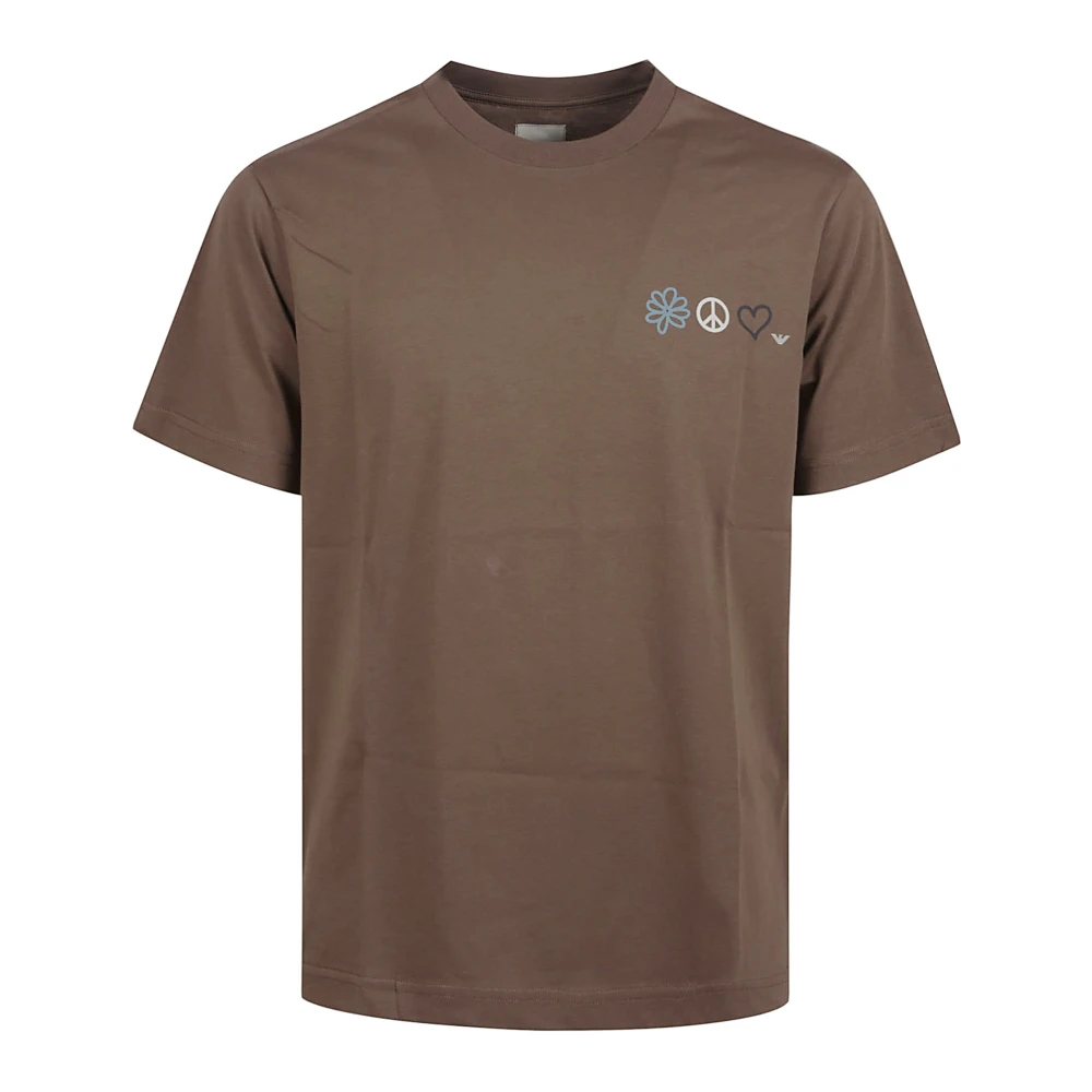 Emporio Armani Stijlvol katoenen T-shirt Brown Heren