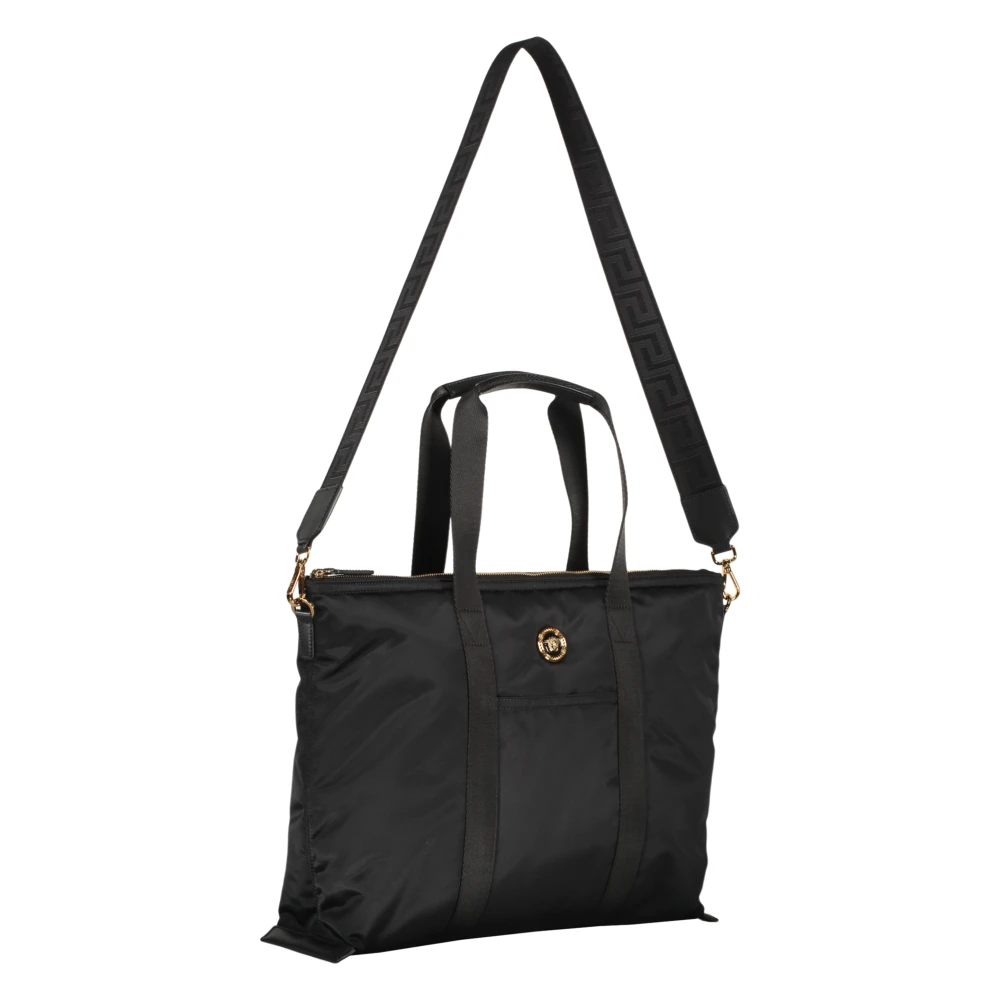 Versace Stijlvolle Nylon Tote Tas Black Dames