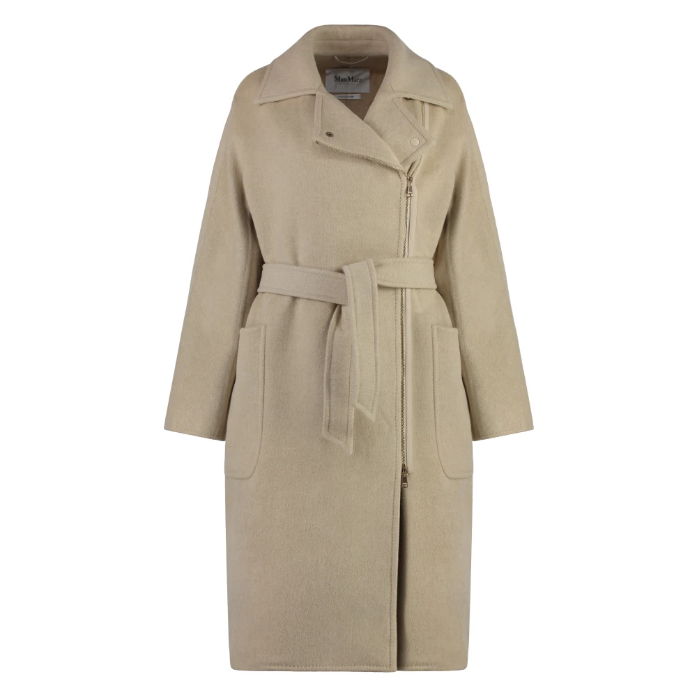 Max Mara Women's Beige Agosto Wool Coat - Belted Coats - Xs - Coats