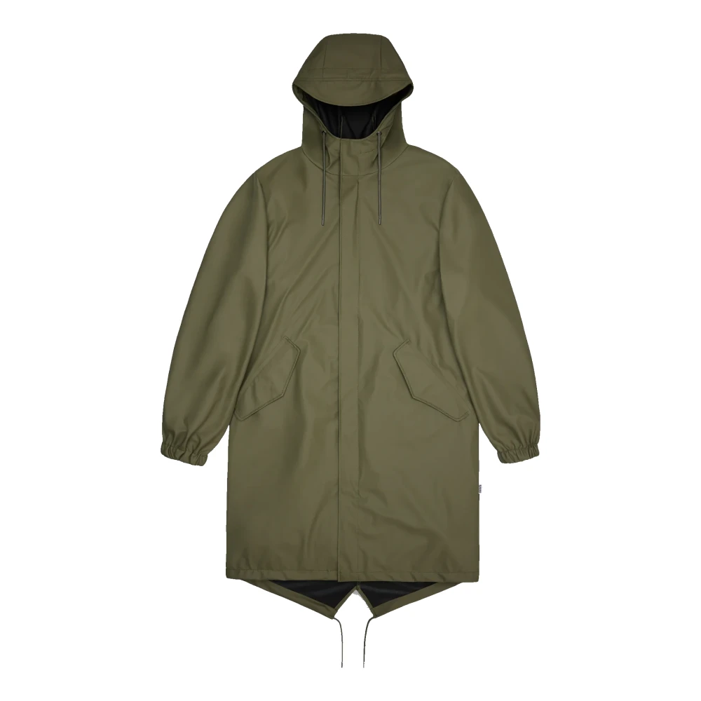 Rains Men's Green Minimalist Fishtail Parka