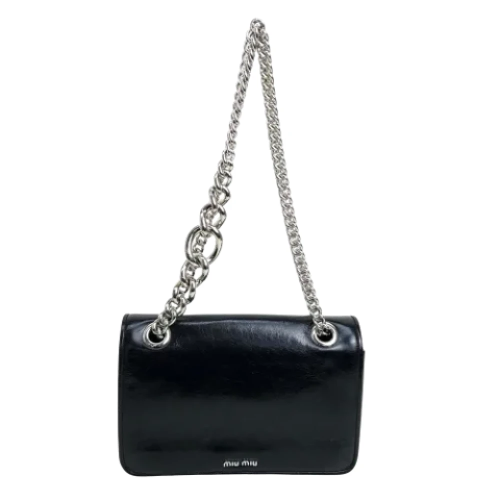 Miu Pre-owned Leather shoulder-bags Black Dames