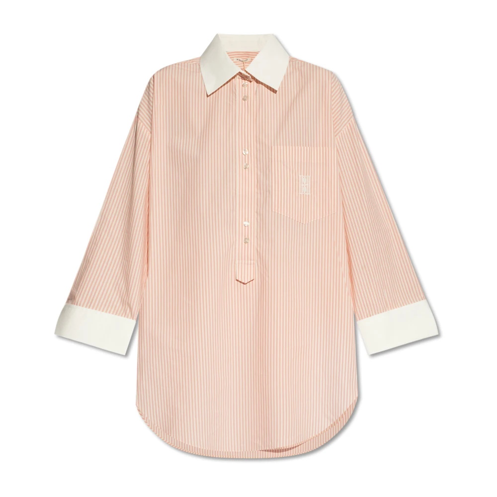 By Malene Birger Gestreepte Wide-Cuff Katoenen Shirt By Herenne Birger Pink Dames
