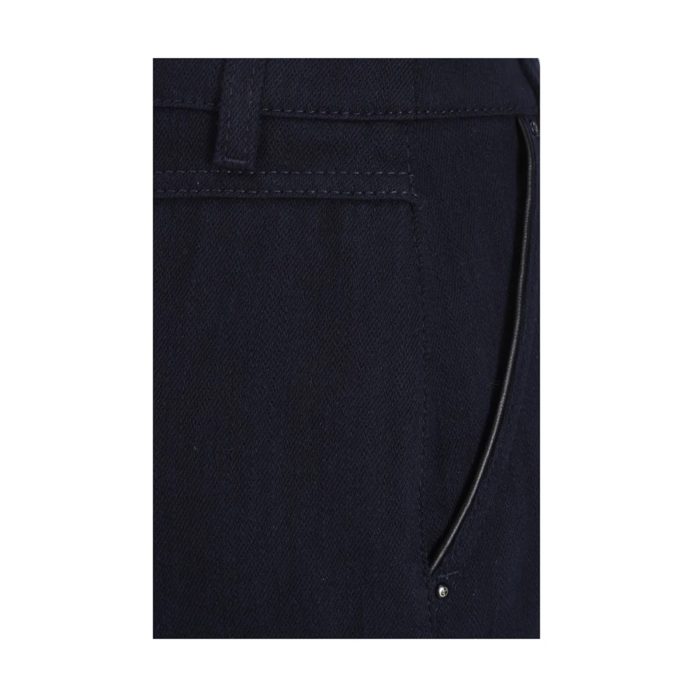 Giorgio Armani Blauwe Katoenen Midi Rok met Voorrits Blue Dames