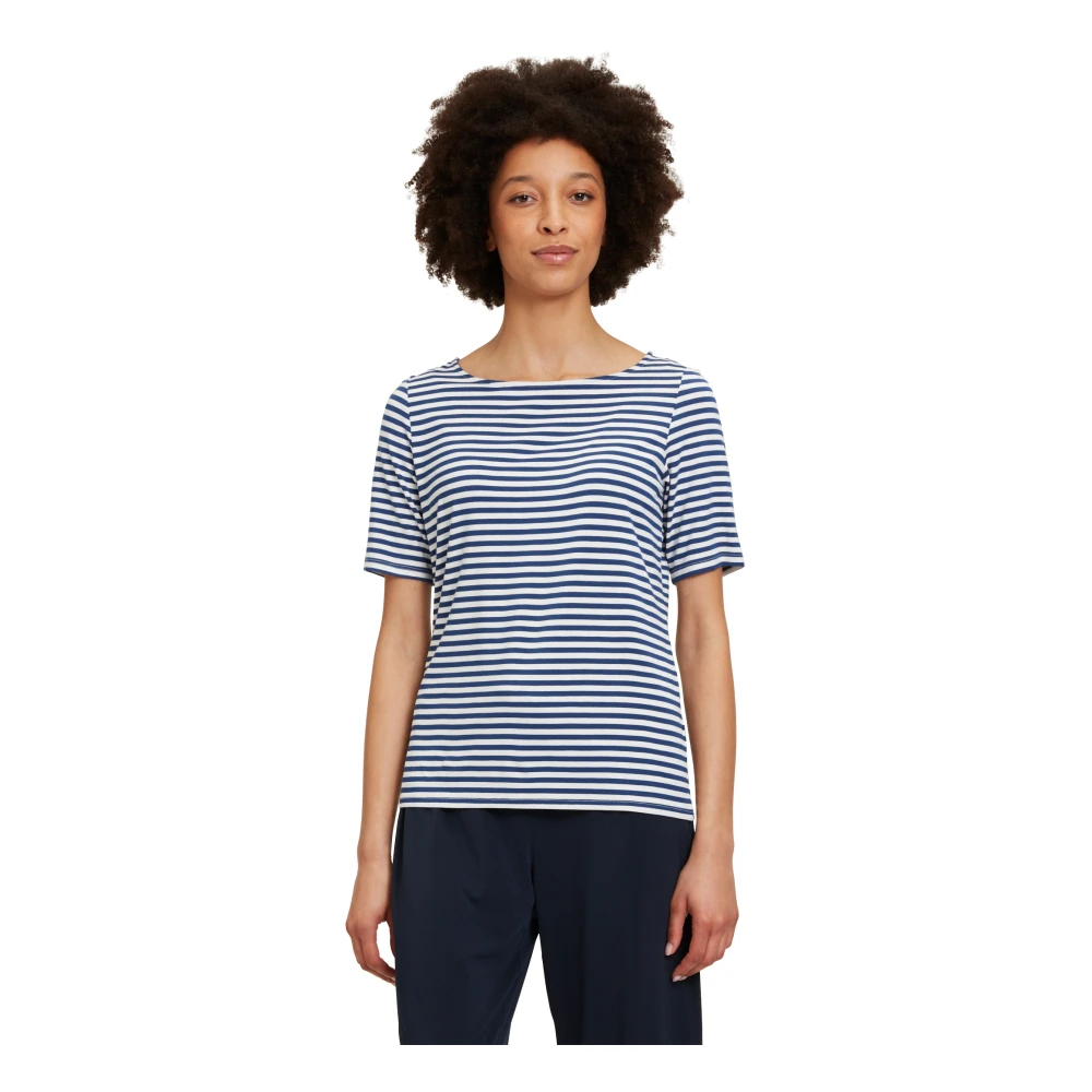 Betty Barclay Gestreept Basis Shirt met Moderne Gesp Blue Dames