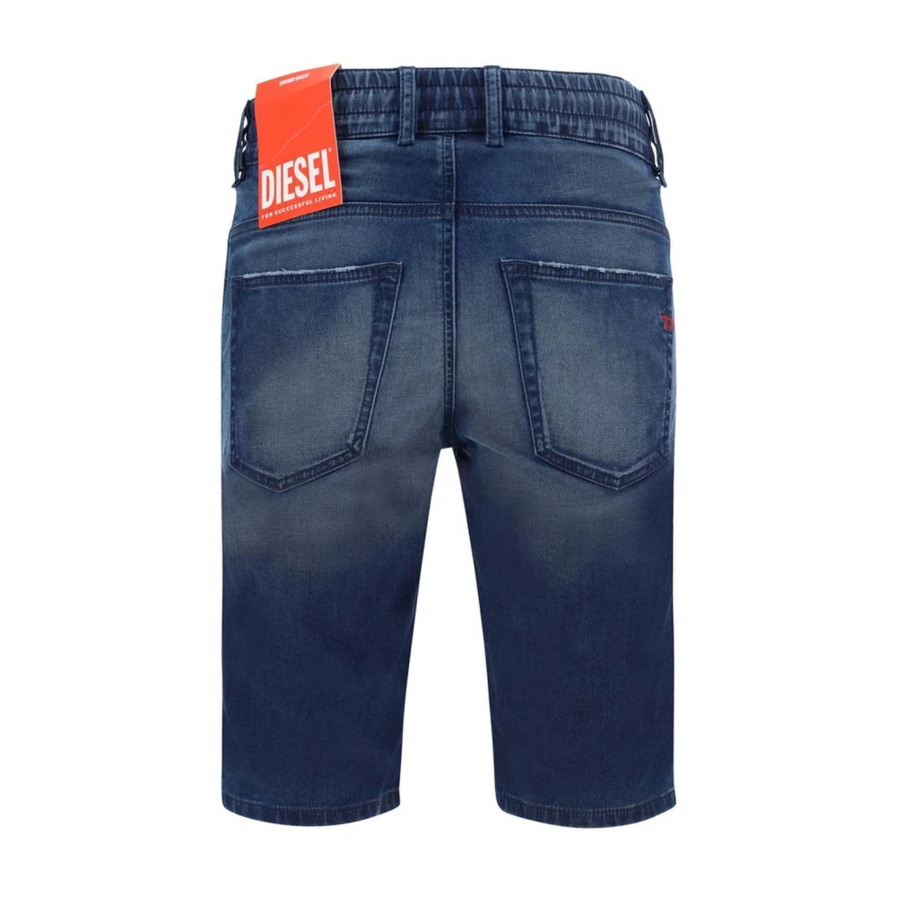 Diesel Shorts met geborduurd logo en elastische tailleband Blue Heren
