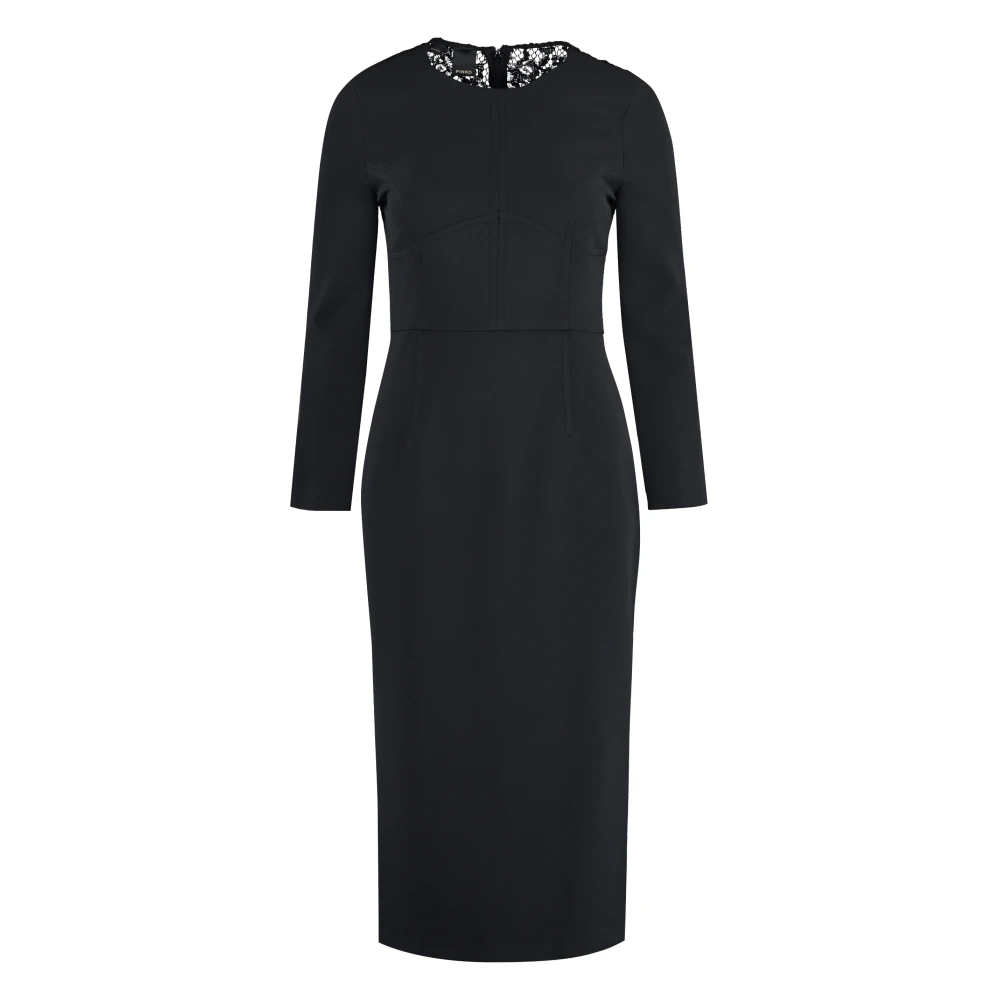 Pinko Kanten Detail Crêpe Jurk Black Dames