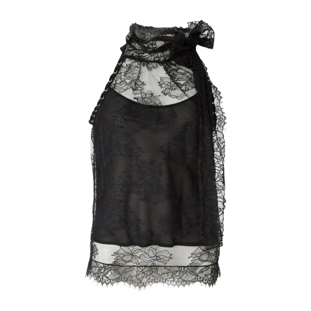 Pinko , Sleeveless Tops, Female, Black, Xl, Skoda Top