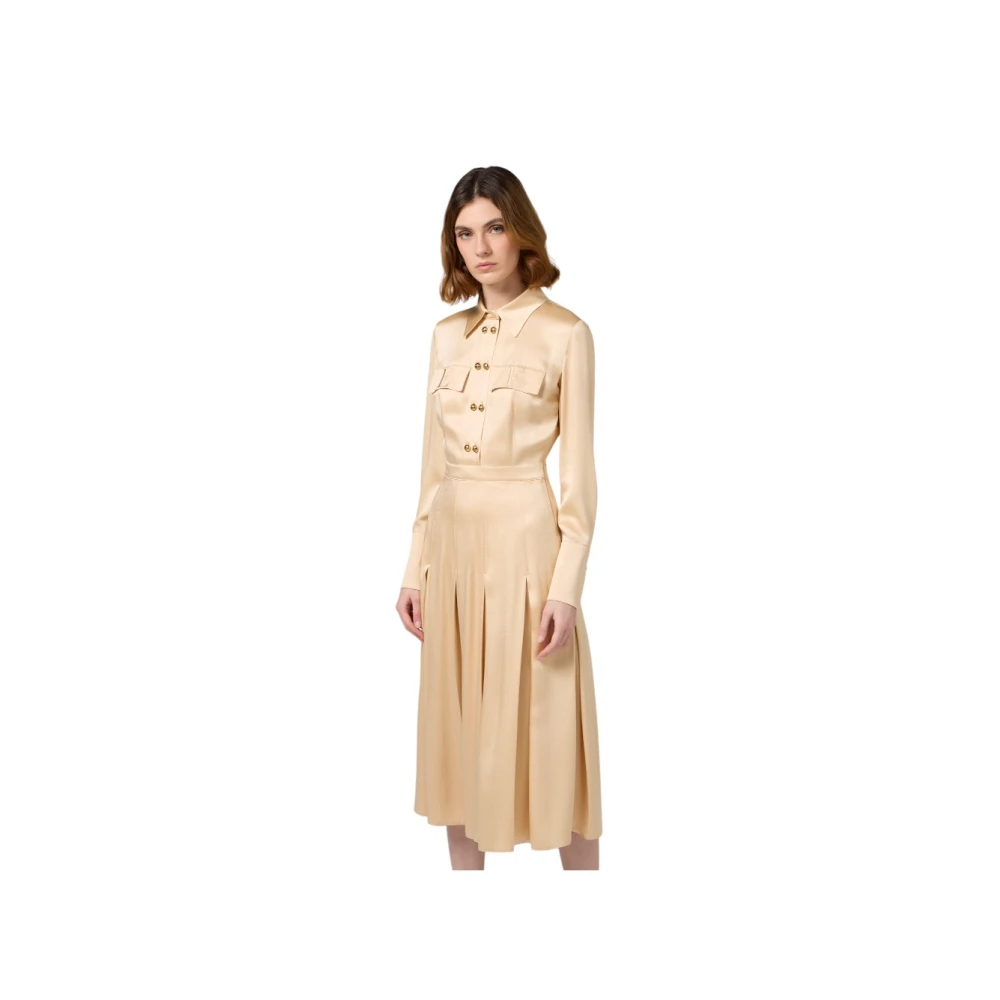 Elisabetta Franchi Elegante Jurk voor Speciale Gelegenheden Beige Dames