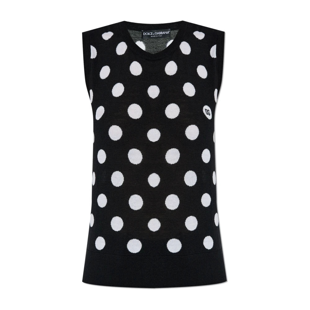 Dolce & Gabbana Väst med polka dot mönster Black, Dam