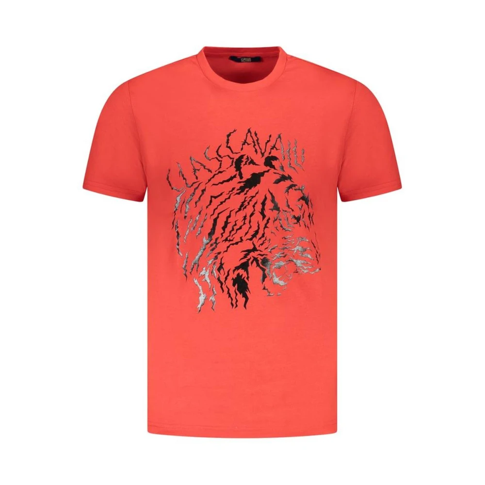 Cavalli Class , T-Shirts, Male, Red, L, Red Graphic T-Shirt