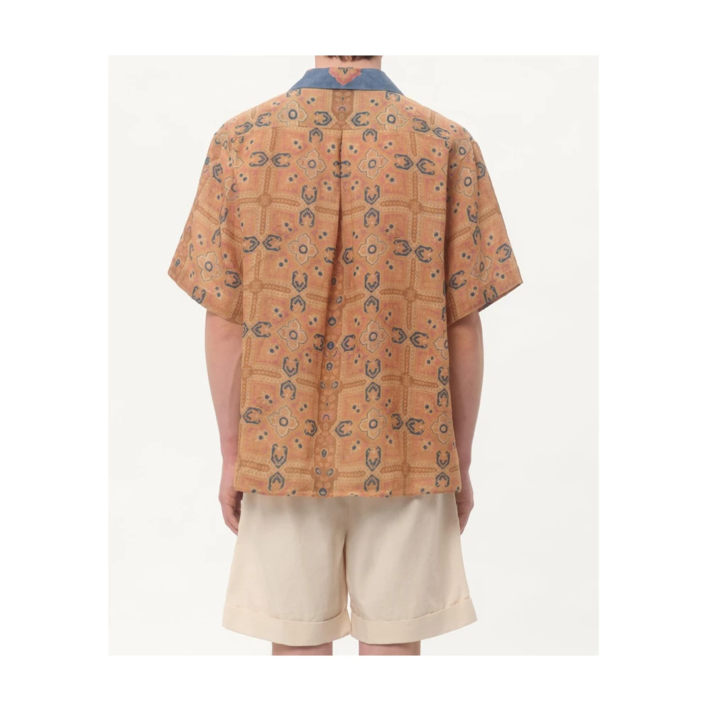 Valentino Imaginary Voyage Linnen Bowling Shirt Multicolor Heren