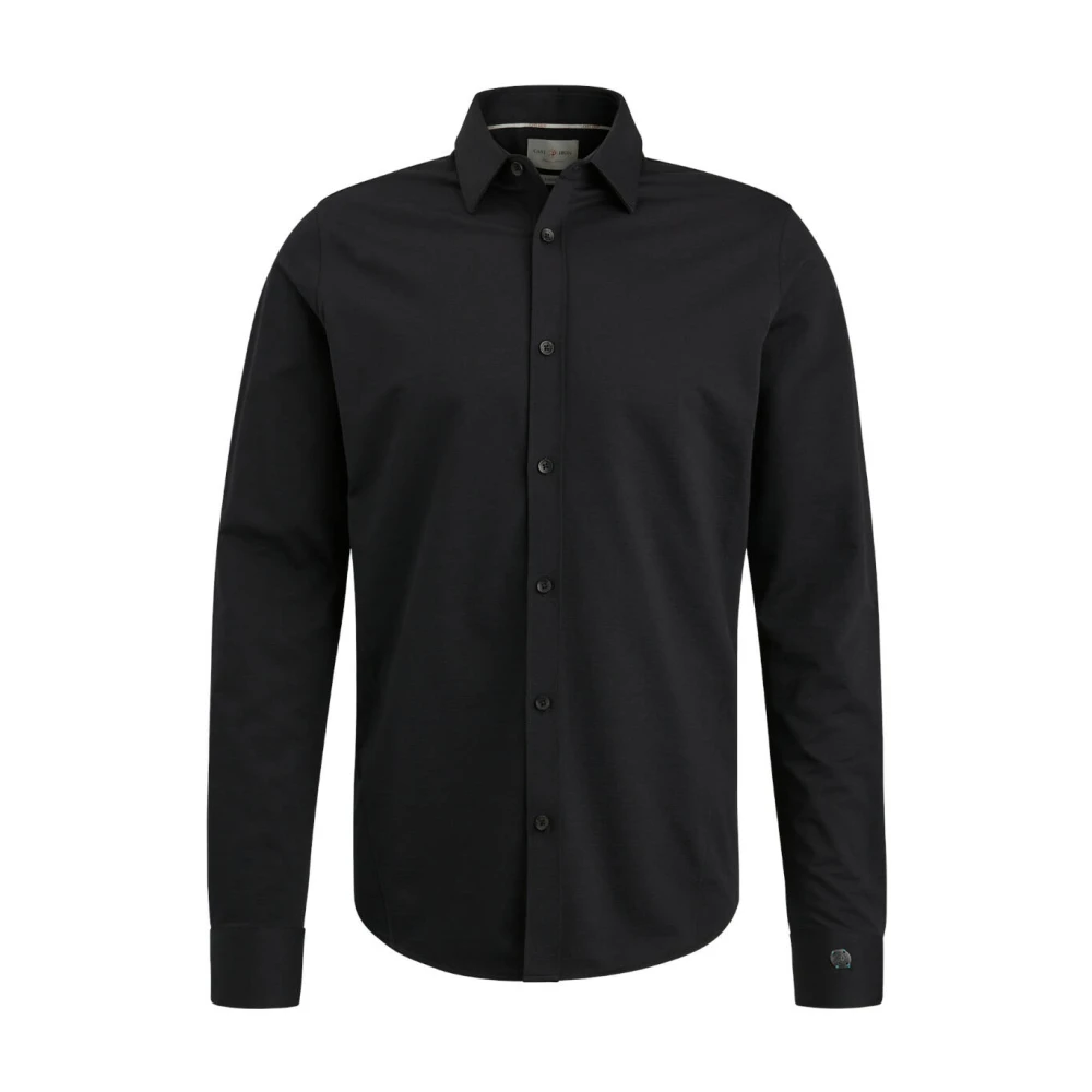 Cast Iron Lange Mouw Twill Jersey Shirt Black Heren