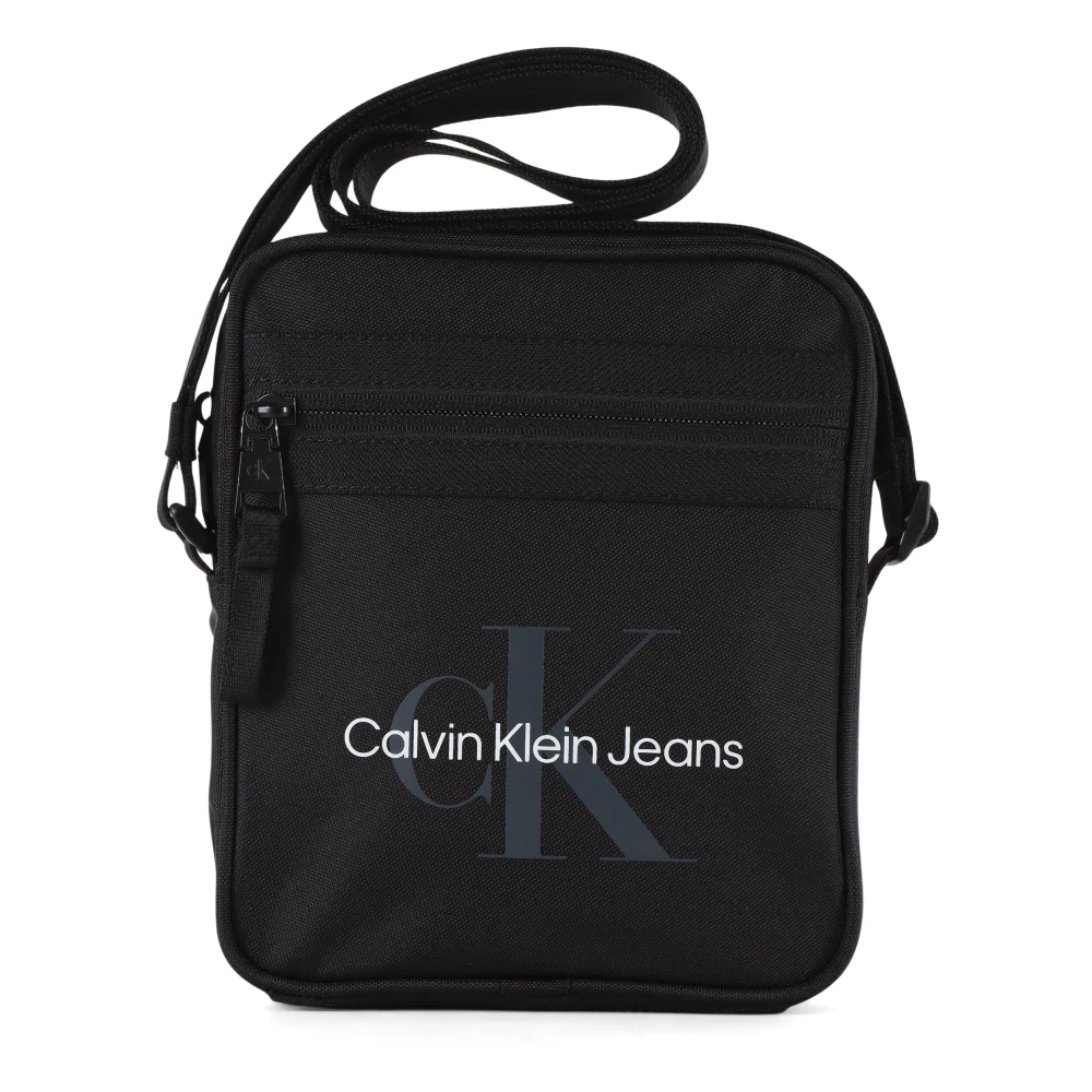 Calvin Klein Jeans Canvas Schoudertas met Logoprint Black Heren
