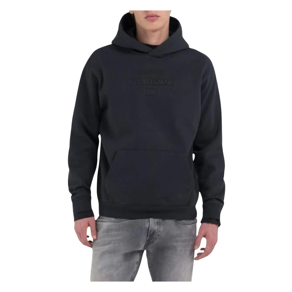 Replay Logo Sweatshirt Black Heren