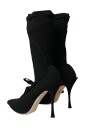 bottes-a-talon-aiguille-noires-a-lacets