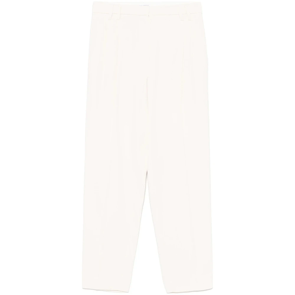 BRUNELLO CUCINELLI Beige Broek met Verborgen Sluiting Beige Dames