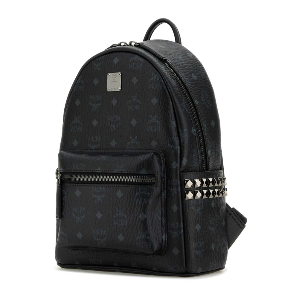 MCM Stijlvolle bedrukte canvas rugzak Black Dames