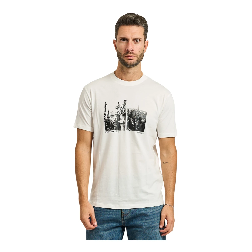 Armani Exchange Herr Vit Toppar L, T-Shirts Och Pikétröjor