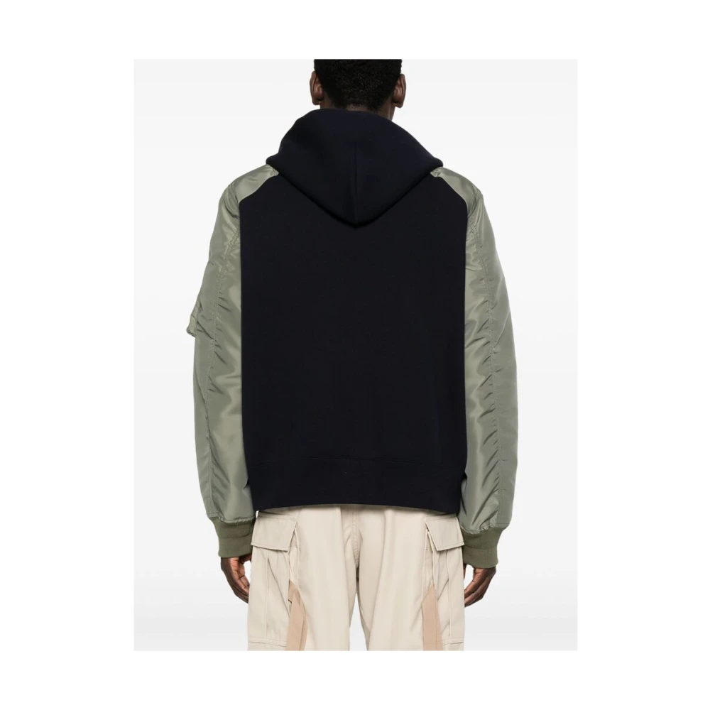 Sacai Donkerblauwe Rits Hoodie Sweatshirt Multicolor Heren