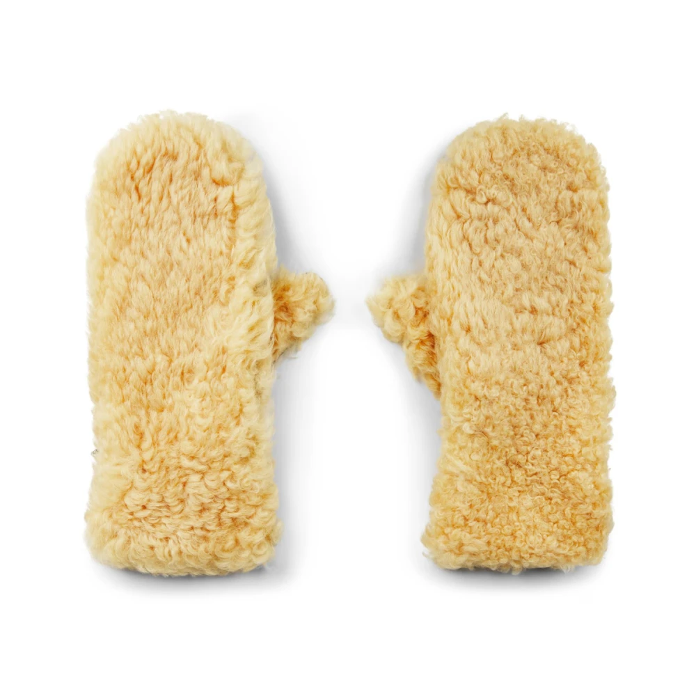 Bottega Veneta Shearling Leren Logo Handschoenen Beige Heren