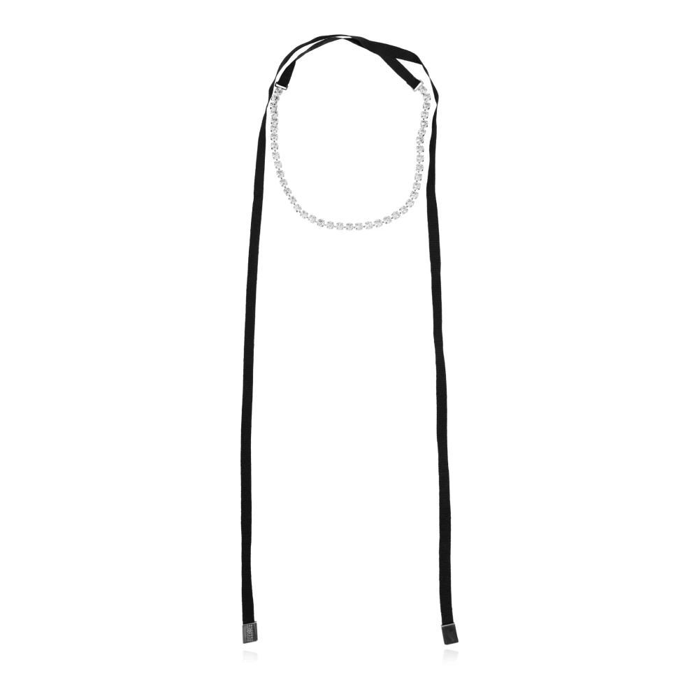 Mm6 Maison Margiela Vrouw Grijs Accessoires Dames, One Size, Ketting Met Glinsterende Kristallen