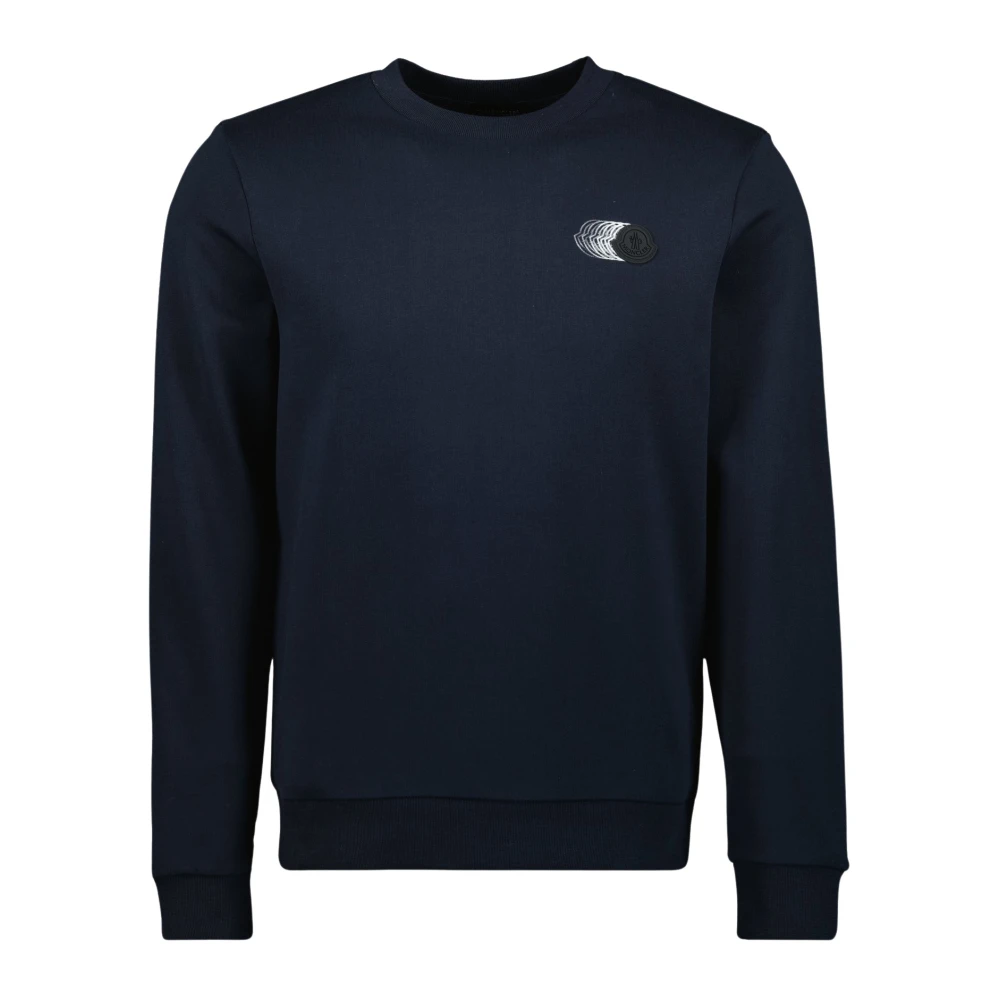 Moncler Vervaagde Logo Sweater Lente-Zomer 2025 Blue Heren