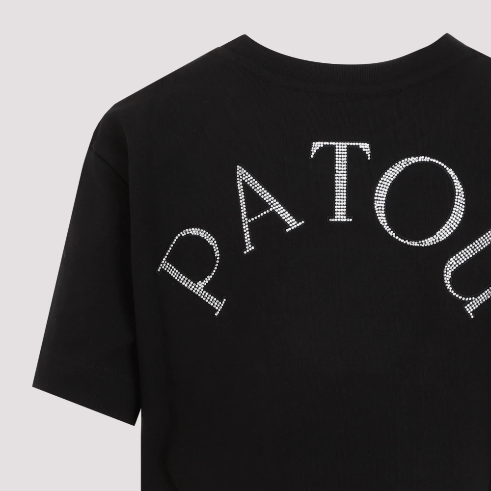 Patou Strass Cropped T-shirt Black Dames