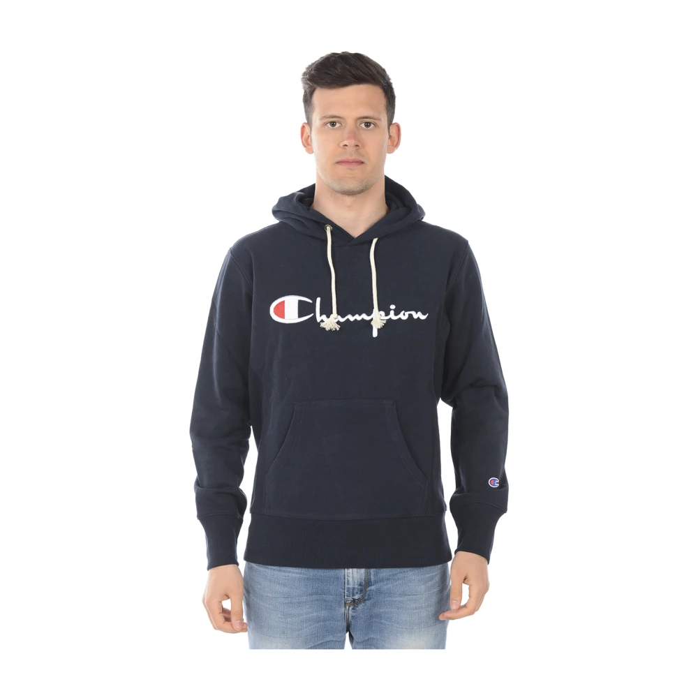 Champion Men's Blue Reverse Weave Hoodie