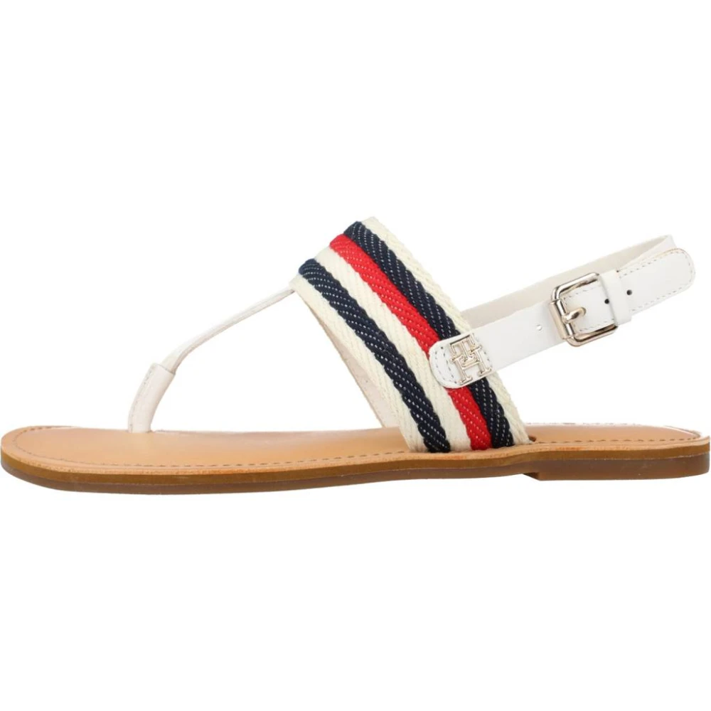 Tommy Hilfiger Snygga Platta Sandaler White, Dam