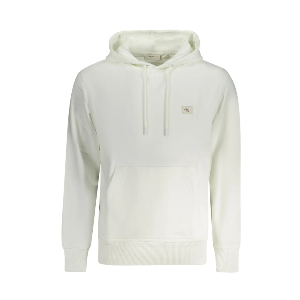 Calvin Klein Men's White Hoodies, 2XL, Cotton Hooded Sweatshirt