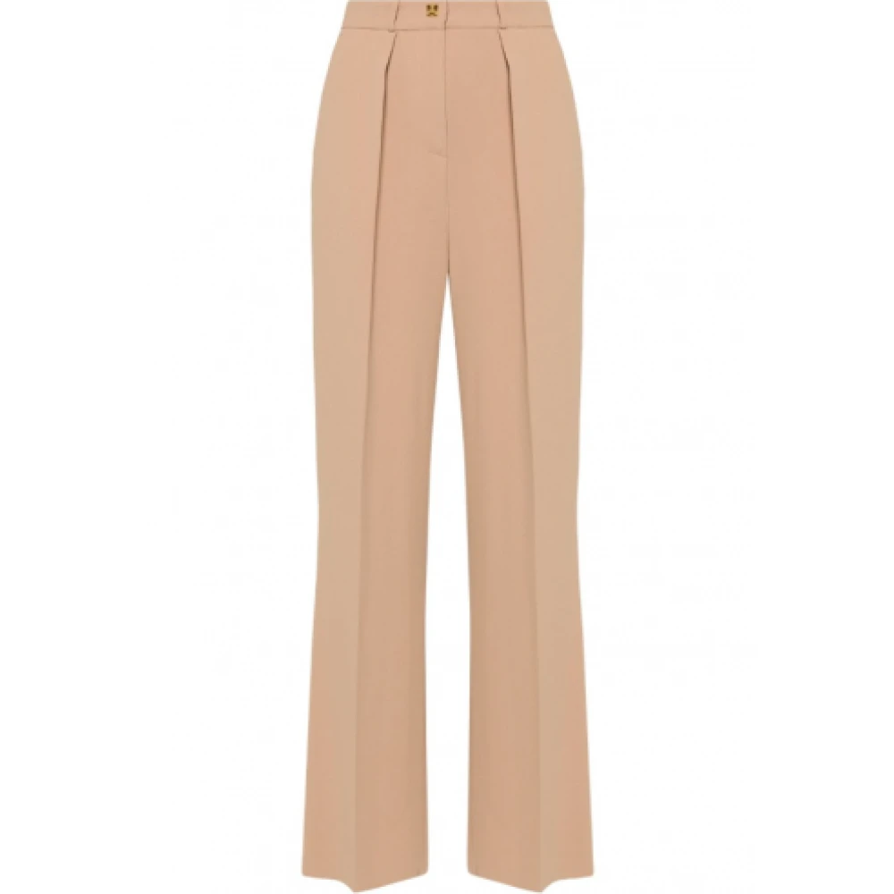 Elisabetta Franchi Beige Camel Luxe Broek Coqueline Boutique Brown Dames
