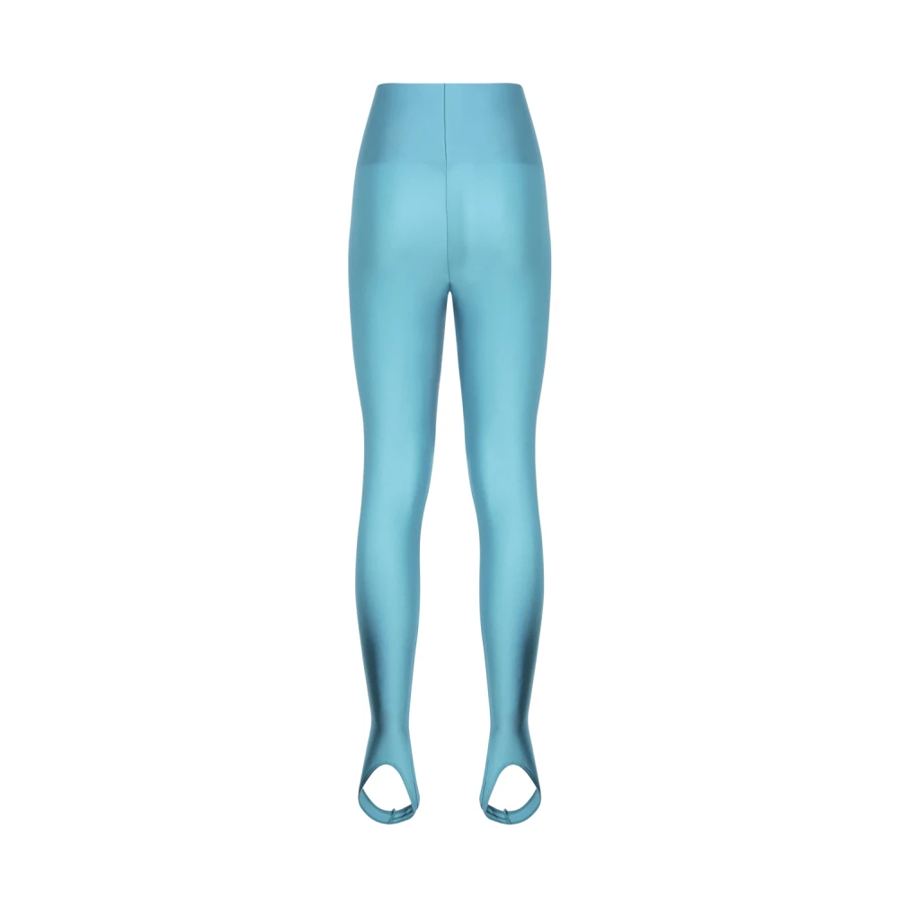 Andamane Turquoise Nylon Leggings met Elastische Taille Blue Dames