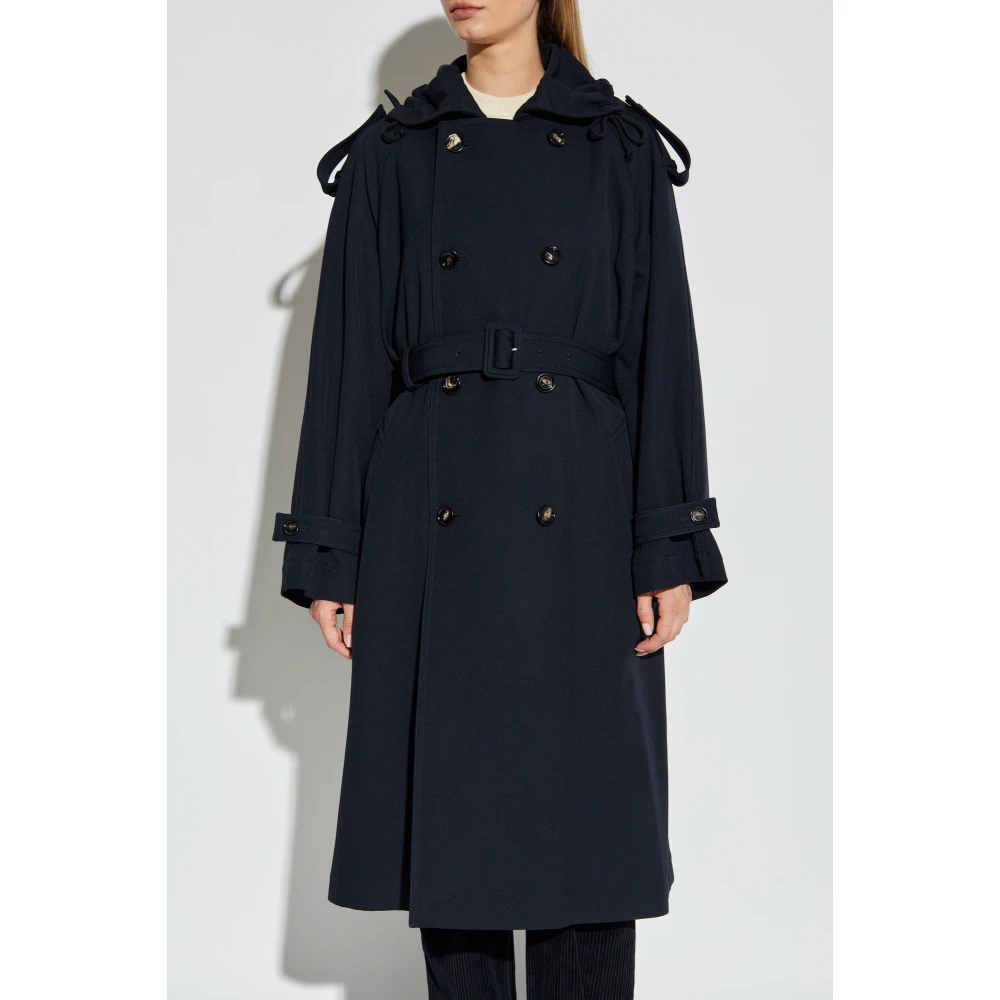 Bottega Veneta Dubbelrijige trenchcoat Blue Dames