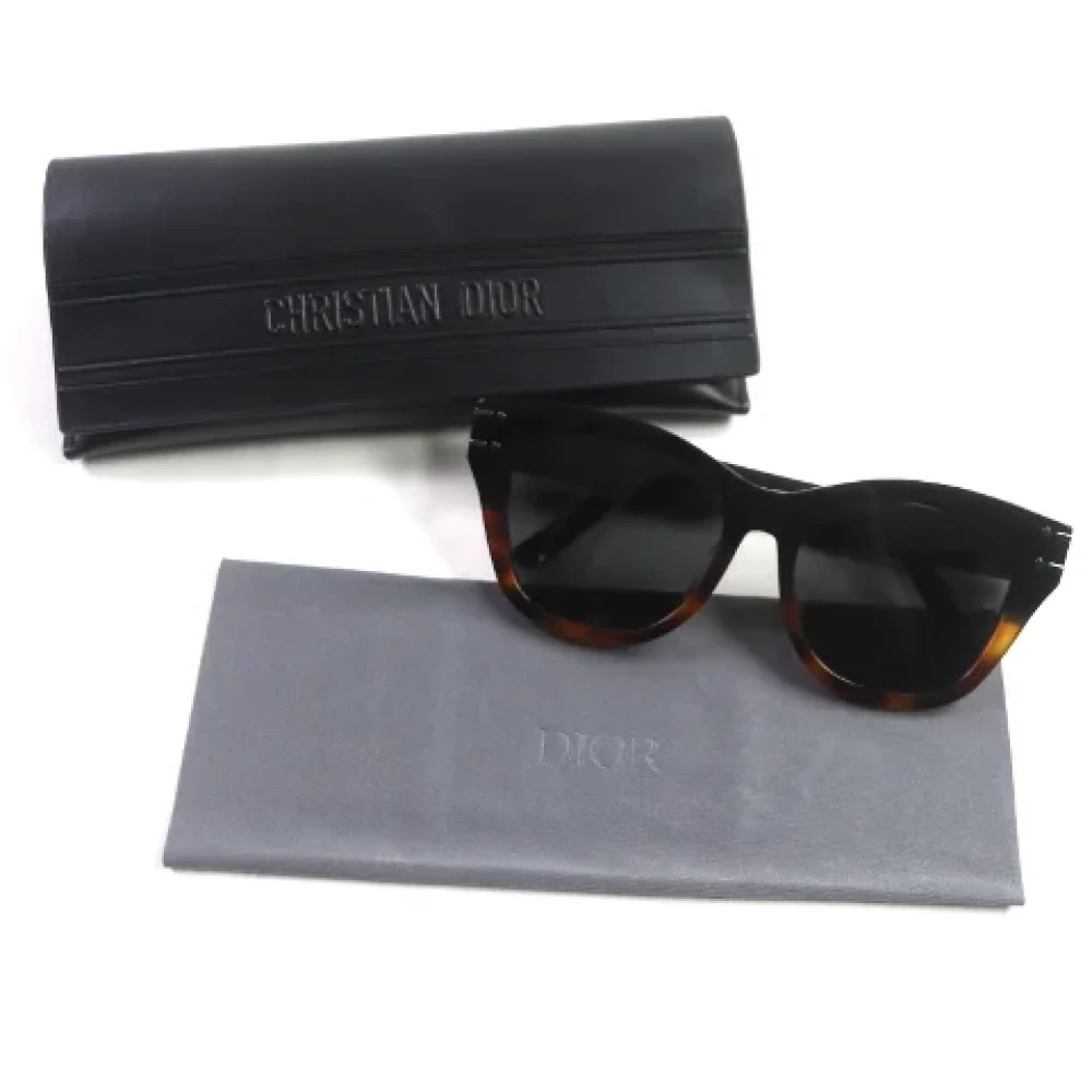 Dior Vintage Pre-owned Fabric sunglasses Black Dames