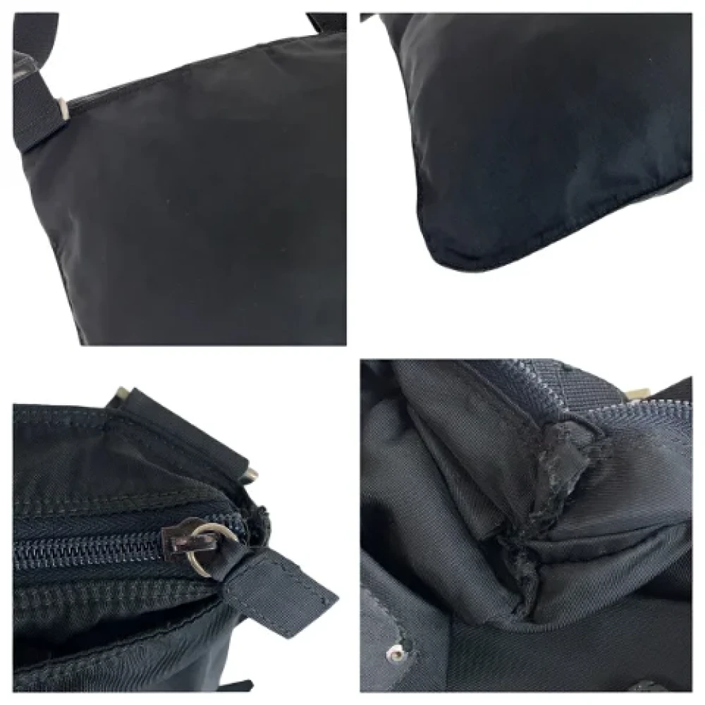 Prada Vintage Pre-owned Canvas crossbody-bags Black Heren