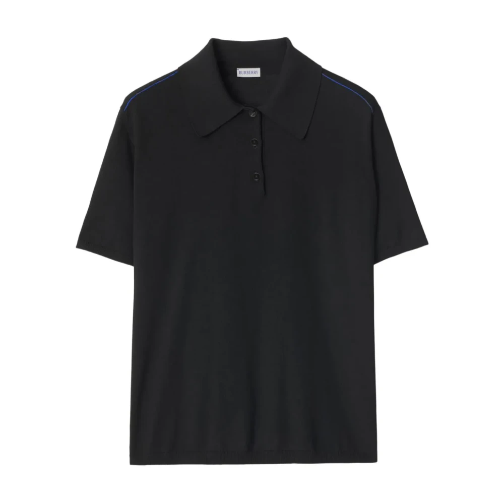 Burberry Zwarte korte mouw poloshirt Black Heren