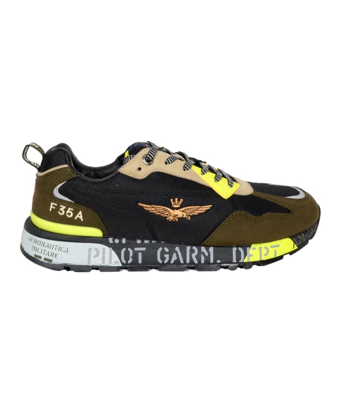 baskets-de-course-vert-noir-sc276