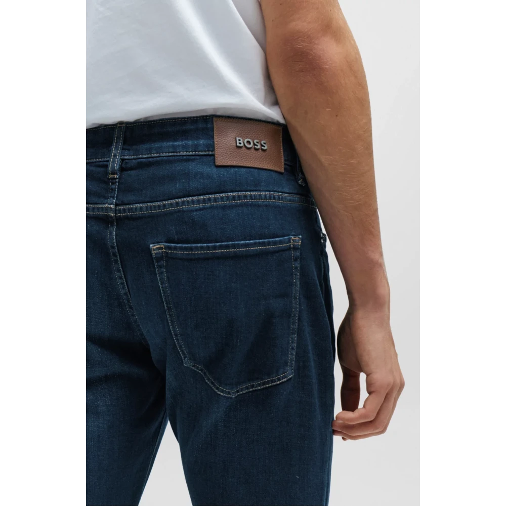 Hugo Boss Luxe Blauwe Denim Straight Leg Jeans Blue Heren