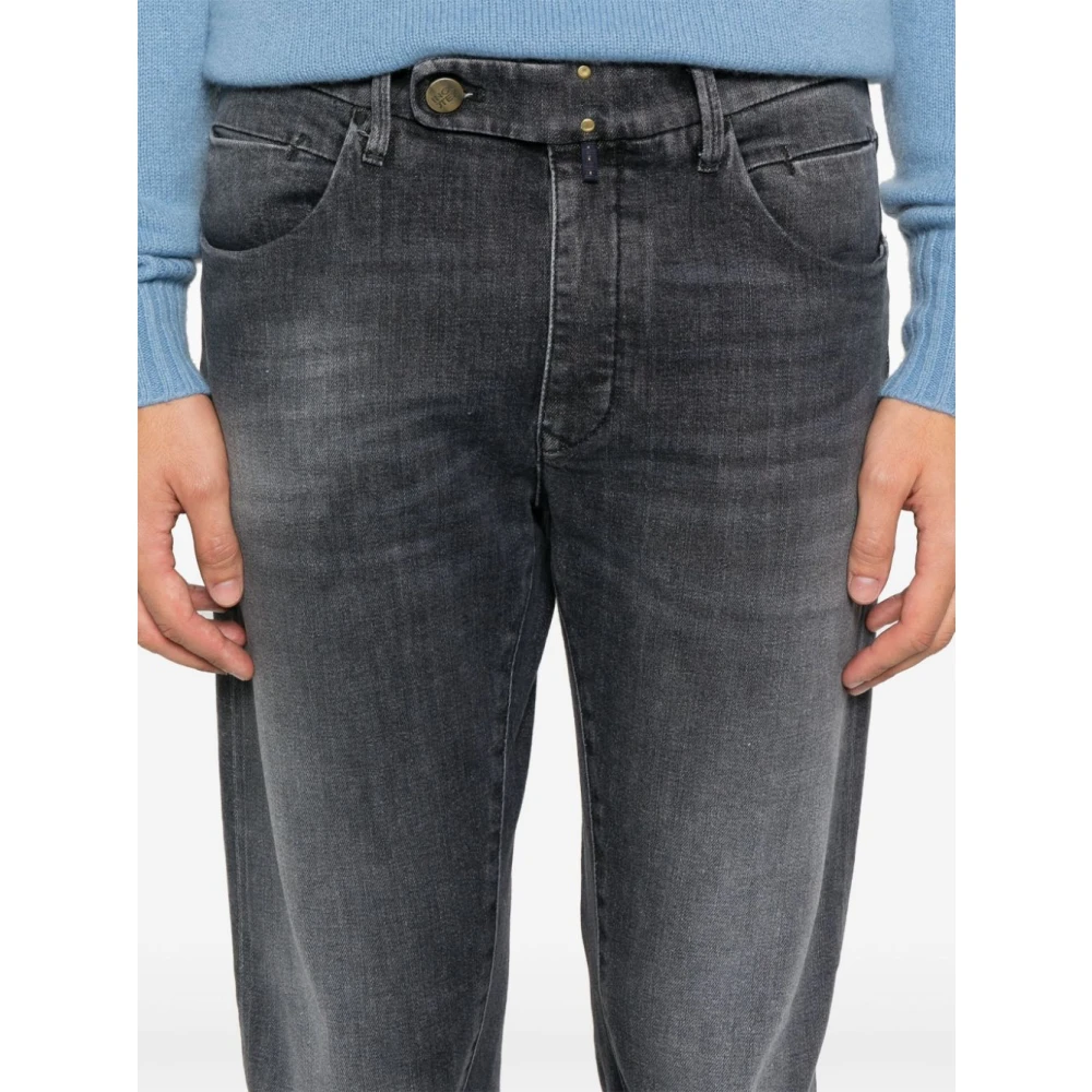 Incotex Grijze Slim Fit Denim Jeans Gray Heren