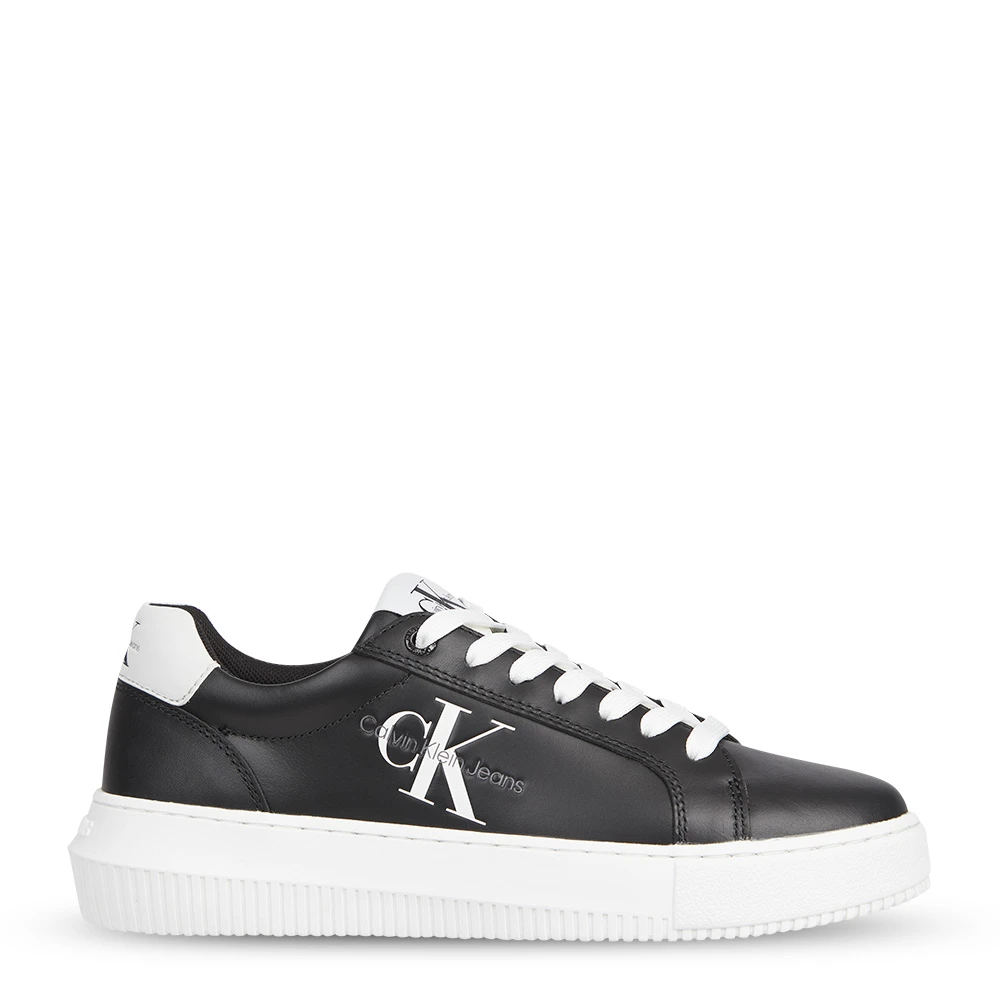 Calvin Klein Chunky Laceup Leren Sneakers Black Dames