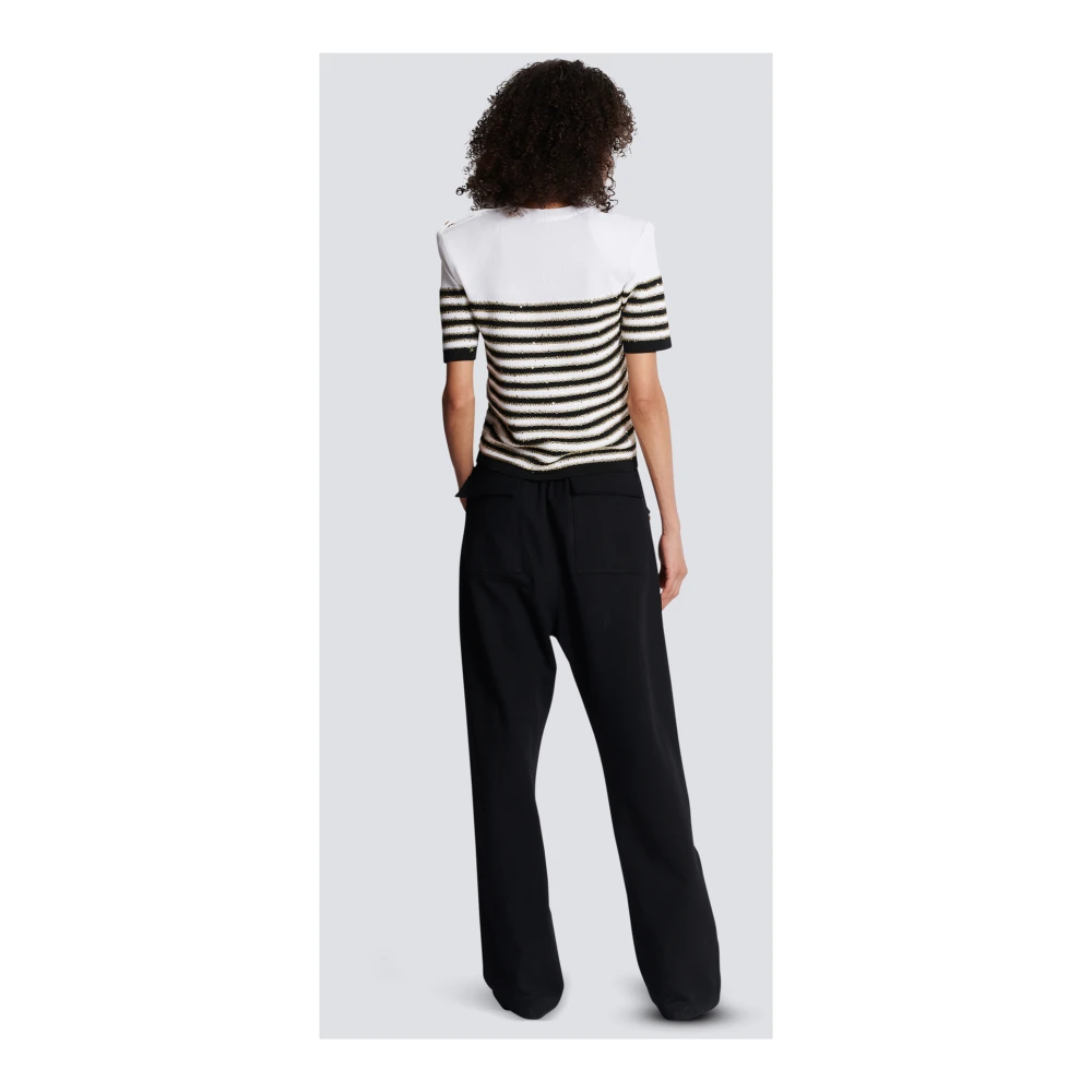 Balmain Gestreept gebreid topje White Dames