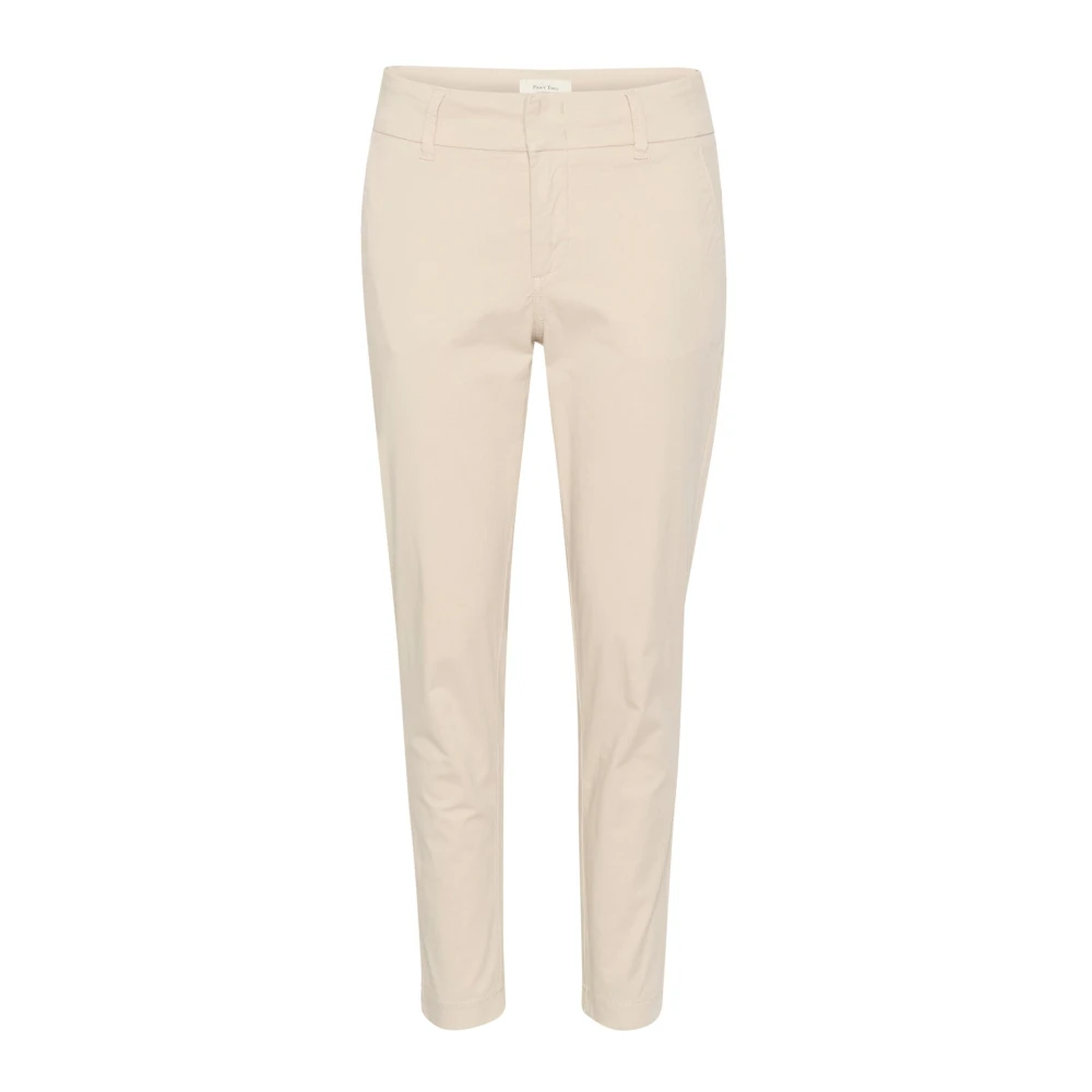 Part Two Women's Beige Cropped Trousers, 3XL, French Oak Casual Fit Trousers