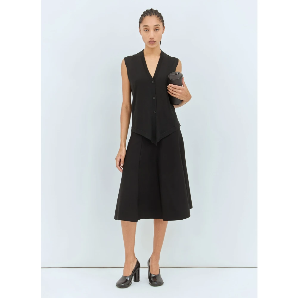 The Row Elastische Taille Midi Rok Black Dames