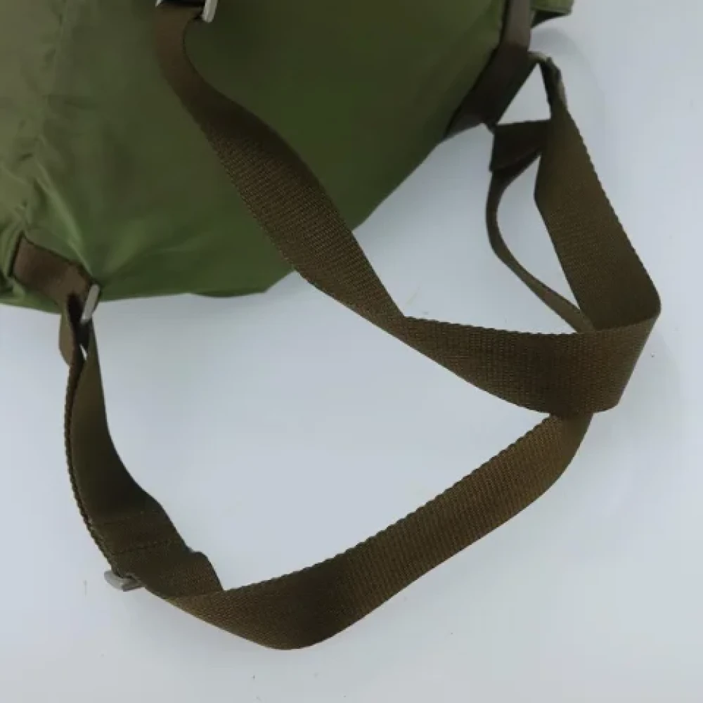 Prada Vintage Pre-owned Leather backpacks Green Dames
