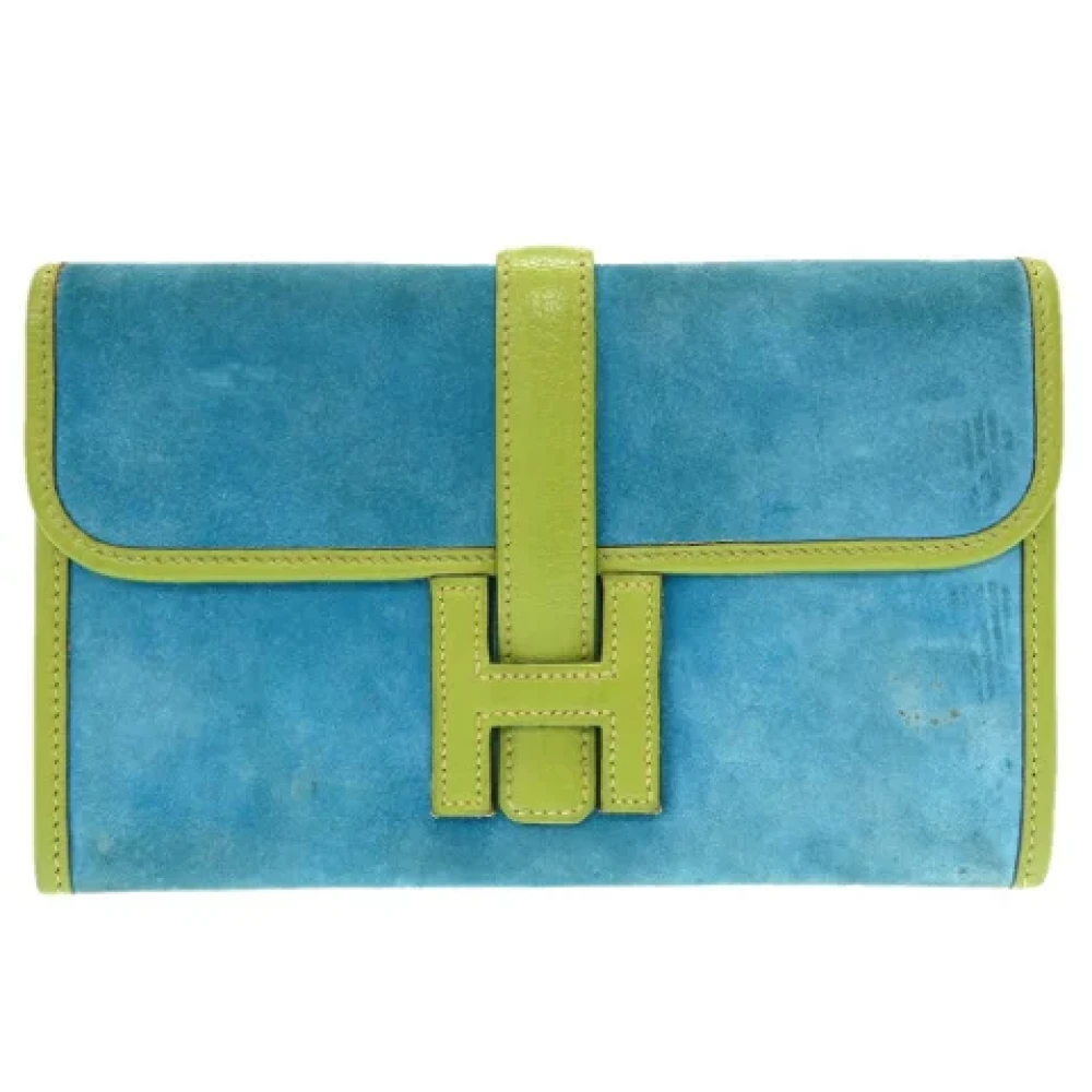 Hermès Vintage Pre-owned Fabric clutches Blue Dames