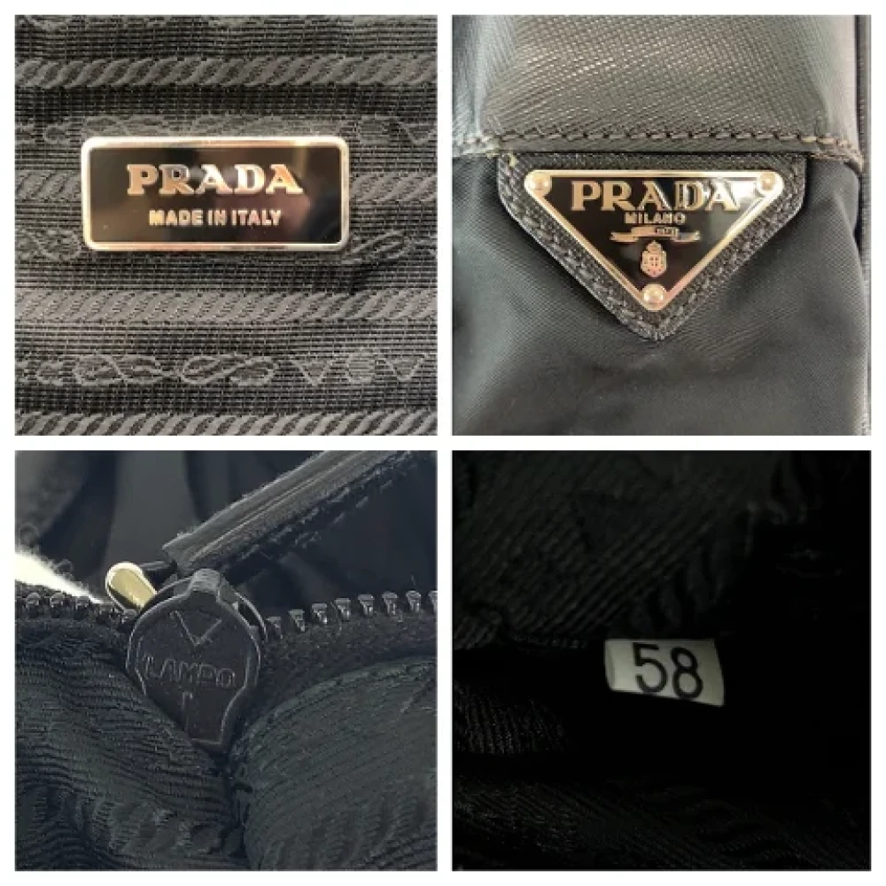 Prada Vintage Pre-owned Canvas crossbody-bags Black Dames
