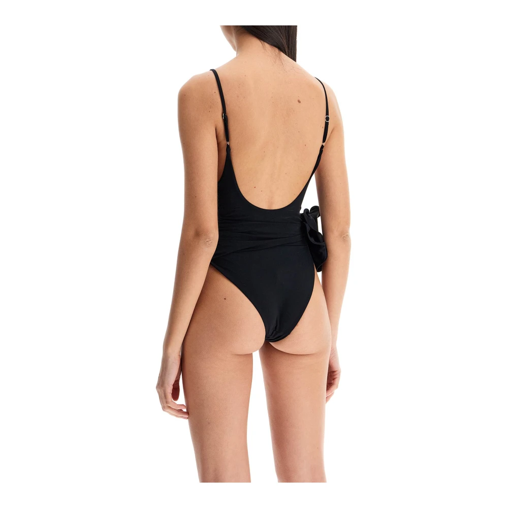 Magda Butrym Badpak met bloemenapplicatie Black Dames